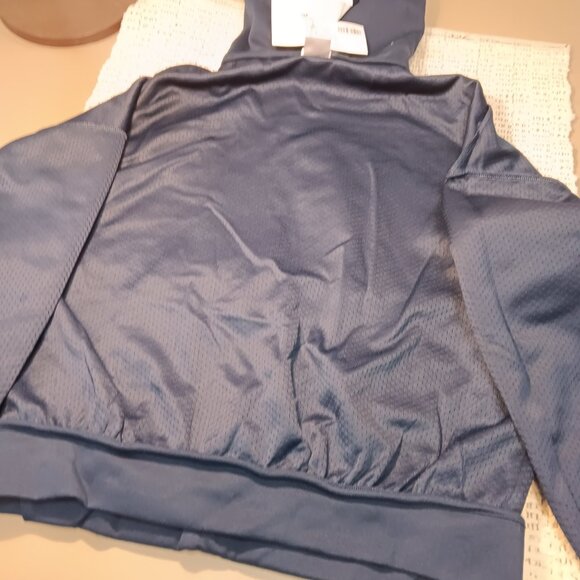 adidas women's Z.N.E. stripe lines funnel neck navy hoodie sz S - NWT Sample - Picture 7 of 14